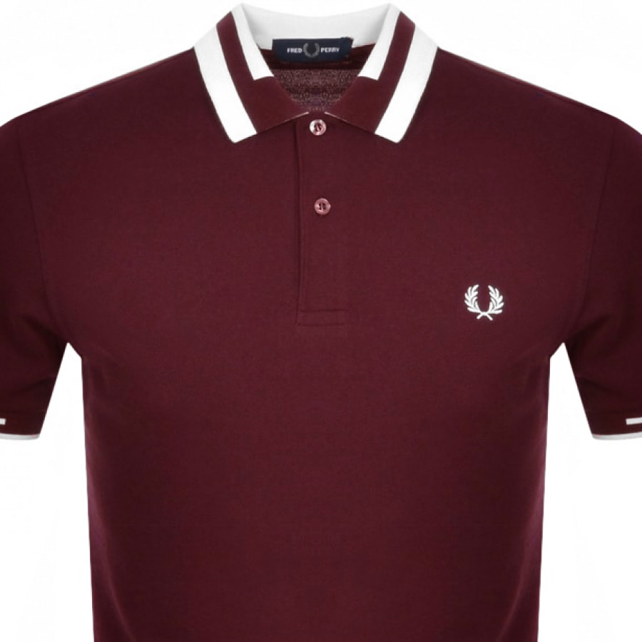 Alternative Image for ProductFred Perry Block Tipped Polo T Shirt Burgundy2
